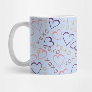 Love Hearts, XOXO - Blue Mug